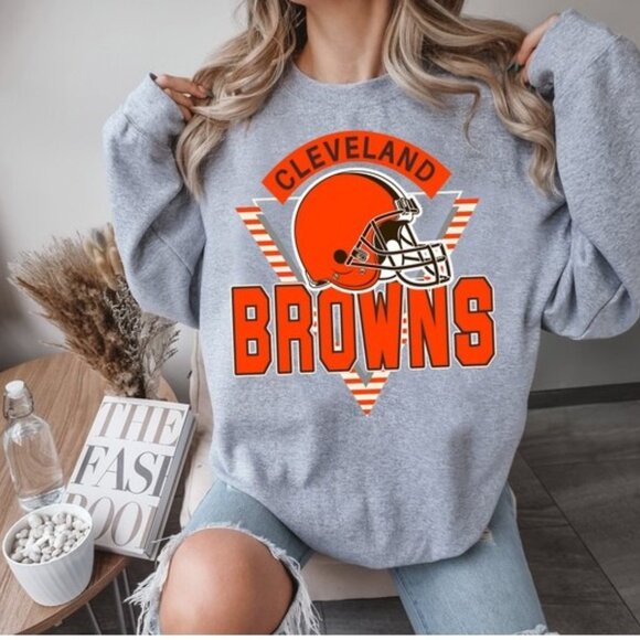 Cleveland Browns NFL Football Vintage Style Sweatshirt Unisex Fan Apparel 91 - Picture 1 of 5